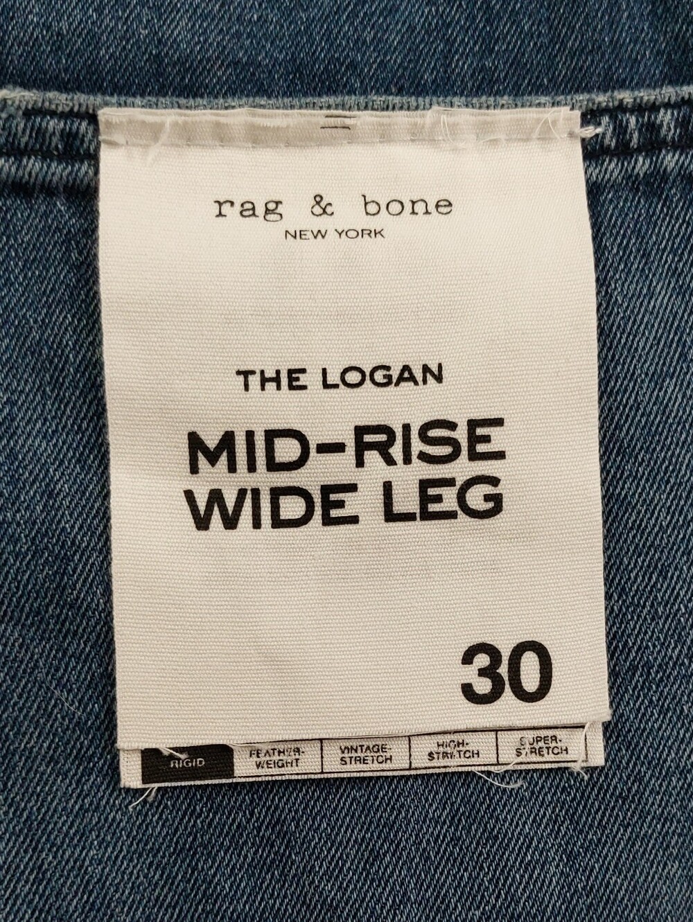 Rag & Bone Logan Mid Rise Wide Leg Jeans Womens Size 30x32 (34x32) Blue NWT $255 - Picture 12 of 16